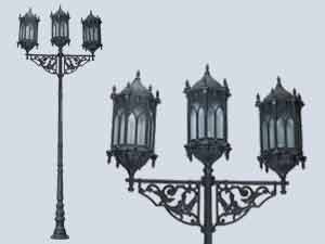 Kraliçe 3\'lü Direk aydınlatma