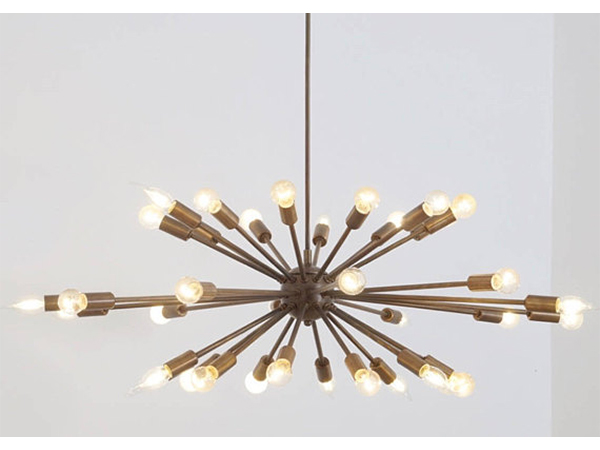 Large Mid Century Brass Pendant