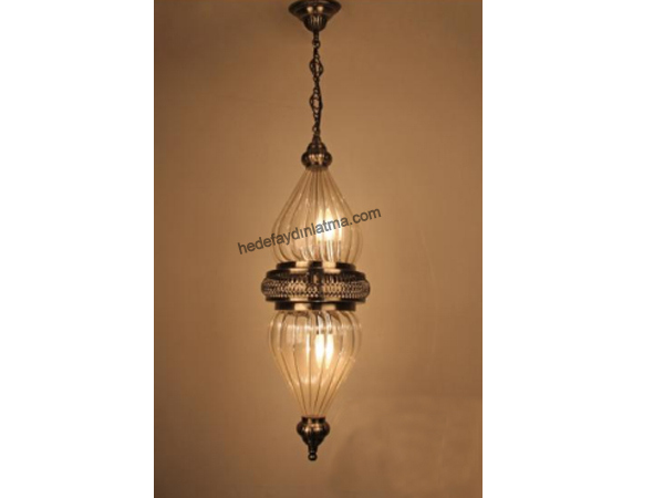 Metal Accompanied Double Glass Pendant