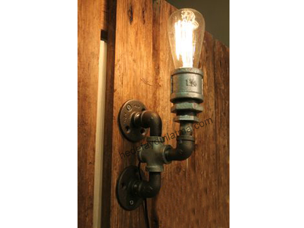 Metal Gri Boru Sconce