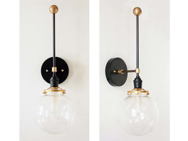 Mid Century Inspired Wall Black Sconce