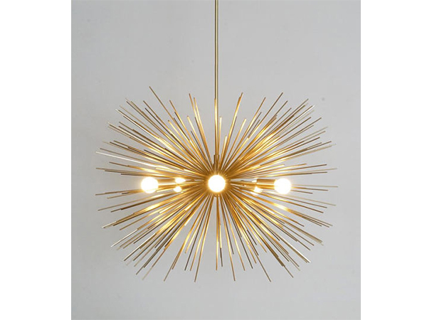 Mid Century Modern Large Gold Brass Pendant