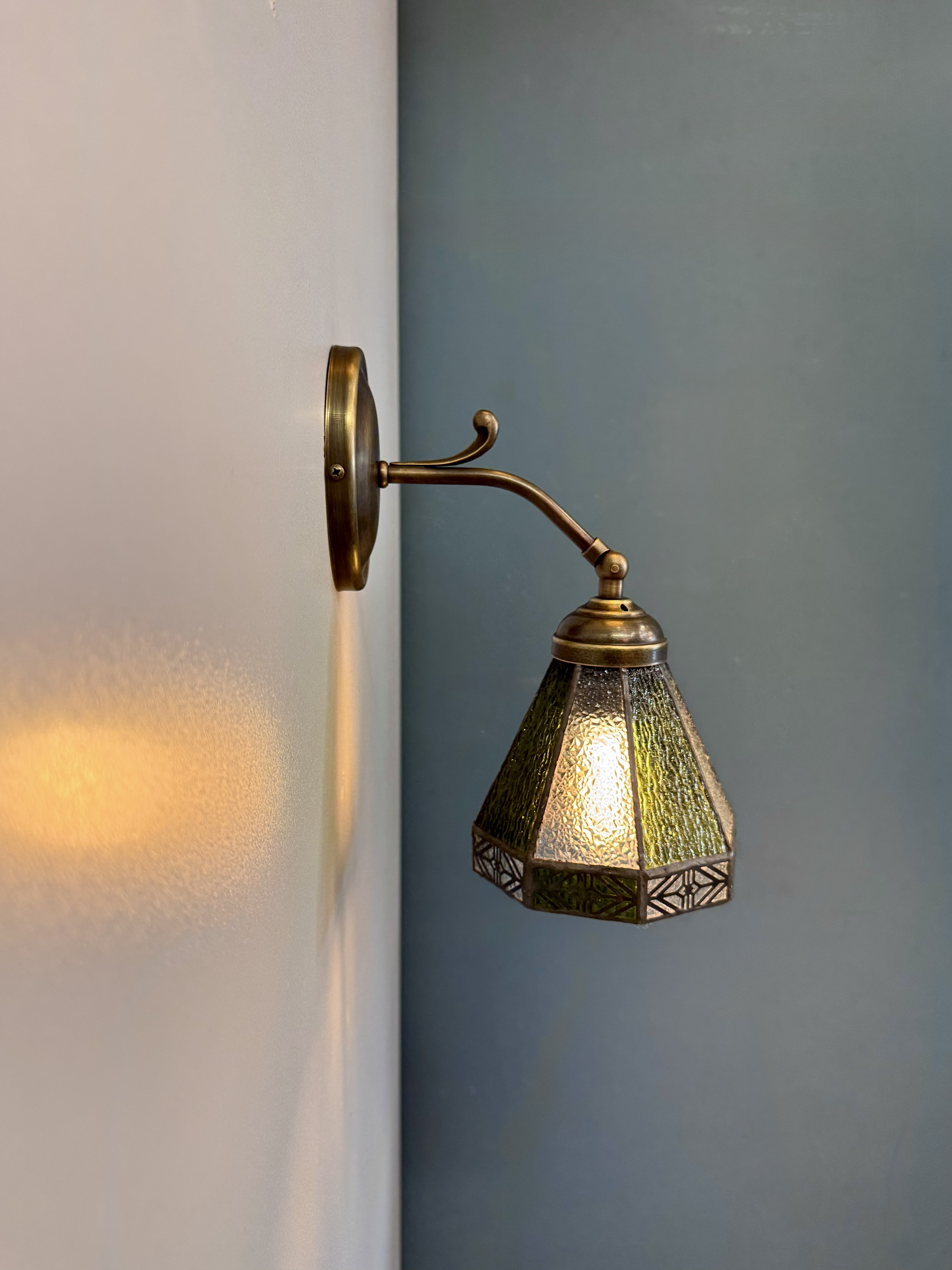 Paita Brass Stained Glass Wall Sconce