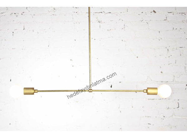 Perchoir Mid Century Modern Brass Chandelier