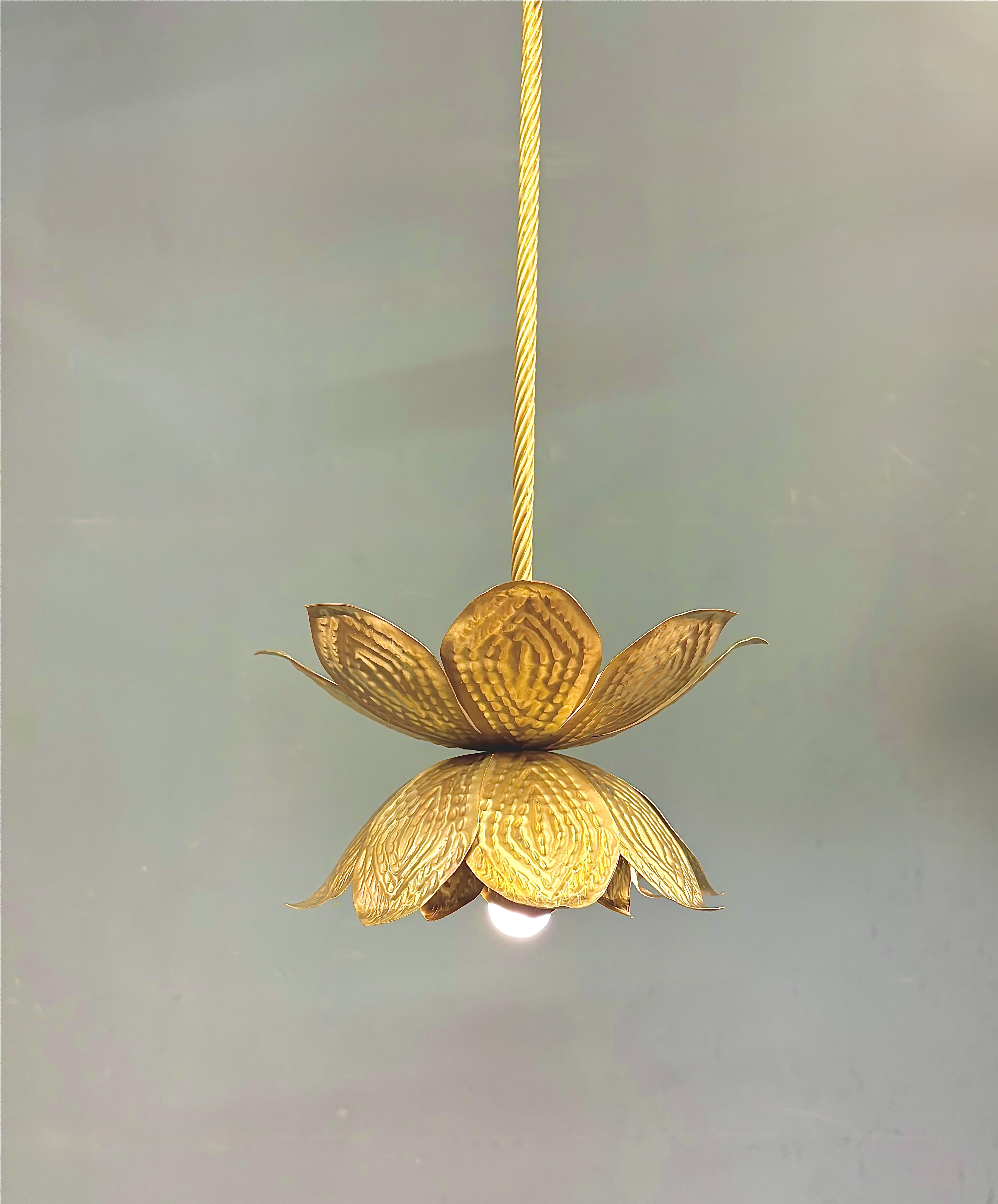 Ranella Lotus Flower Brass Pendant