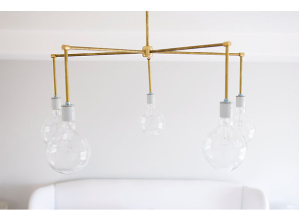 Raw Brass 5 light Chandelier