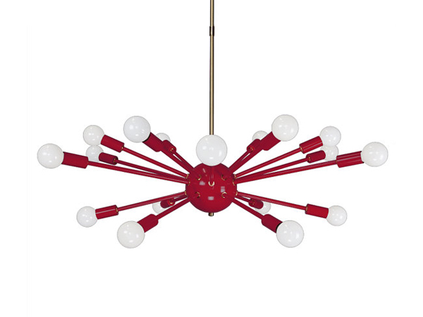 Red Elliptical Sputnik Chandelier 32