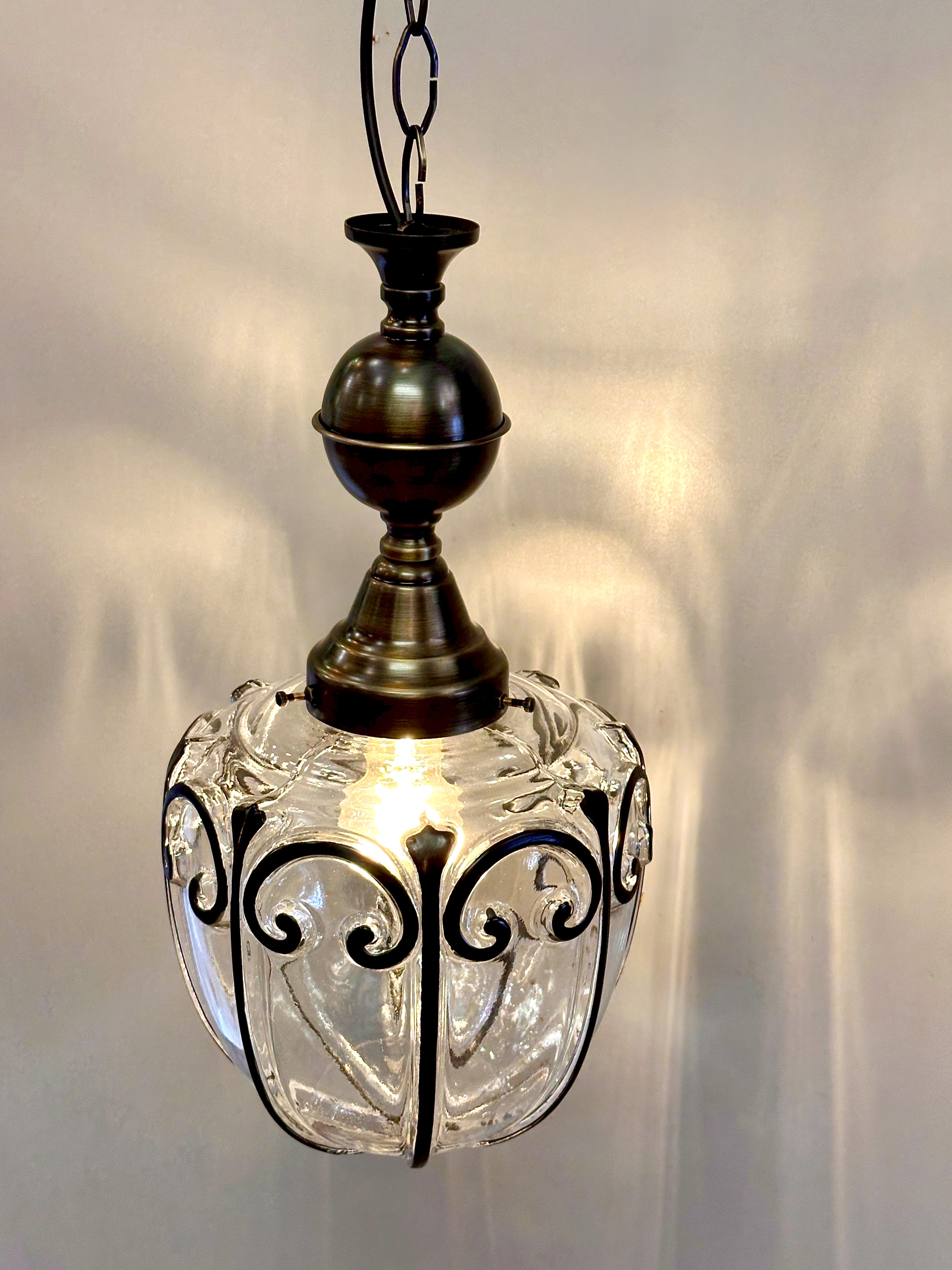 Salers Antique Brass Glass Pendant Lighting 