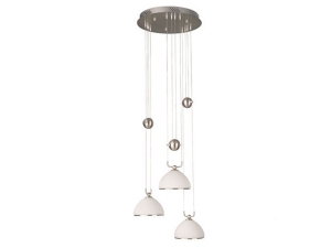 Satin Nickel 3'lu Bead Pendant