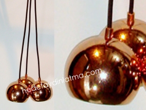 Black Fabric Cable Copper Ball Pendant