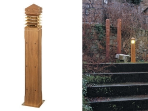 Yer Tipi Ahşap Dış Mekan Aydınlatma 40 cm