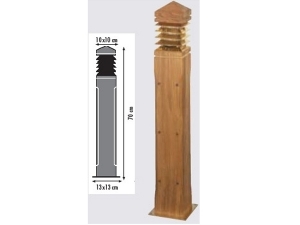 Yer Tipi Ahşap Dış Mekan Aydınlatma 70 cm